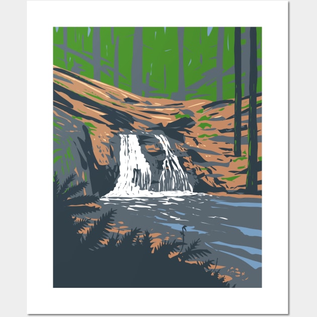 Rustic Falls on Cascade Creek in Moran State Park Washington State WPA Poster Art Wall Art by retrovectors